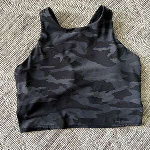 Athleta Size Small Black and Gray Camo Longline Bra/Tank
